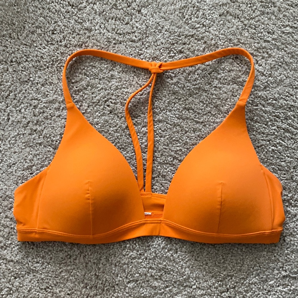 LULULEMON Orange Molded Triangle Swimsuit Top 4